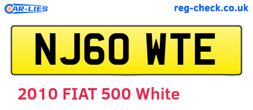 NJ60WTE are the vehicle registration plates.