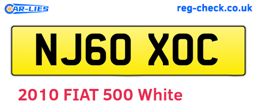 NJ60XOC are the vehicle registration plates.