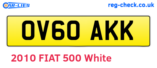 OV60AKK are the vehicle registration plates.