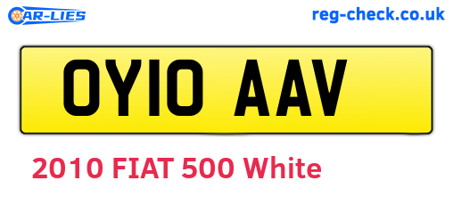 OY10AAV are the vehicle registration plates.