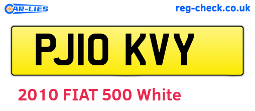 PJ10KVY are the vehicle registration plates.