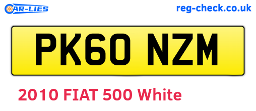 PK60NZM are the vehicle registration plates.