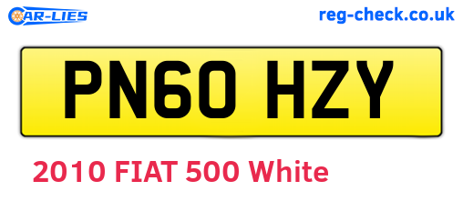 PN60HZY are the vehicle registration plates.