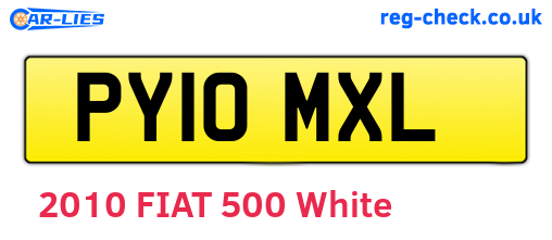 PY10MXL are the vehicle registration plates.