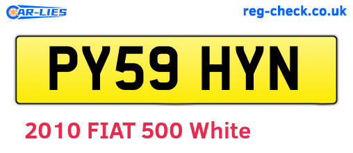PY59HYN are the vehicle registration plates.