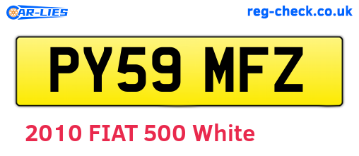 PY59MFZ are the vehicle registration plates.
