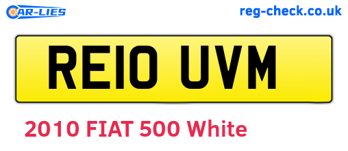 RE10UVM are the vehicle registration plates.