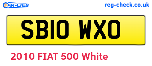SB10WXO are the vehicle registration plates.