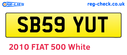SB59YUT are the vehicle registration plates.