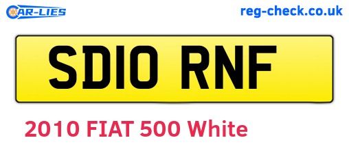 SD10RNF are the vehicle registration plates.