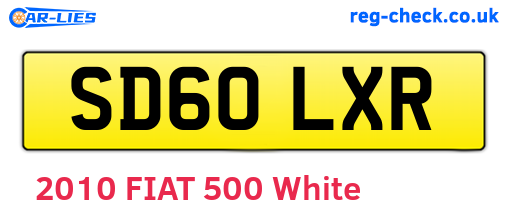 SD60LXR are the vehicle registration plates.