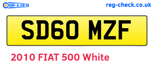 SD60MZF are the vehicle registration plates.
