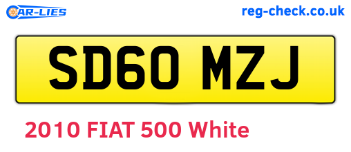 SD60MZJ are the vehicle registration plates.