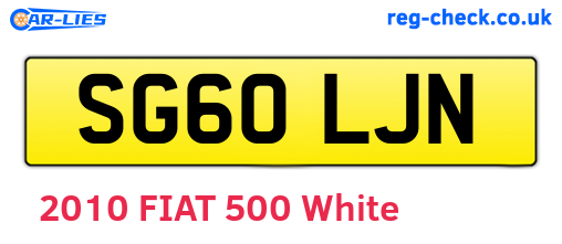 SG60LJN are the vehicle registration plates.