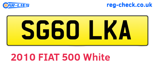 SG60LKA are the vehicle registration plates.