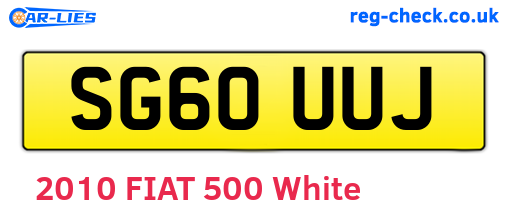 SG60UUJ are the vehicle registration plates.