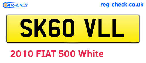 SK60VLL are the vehicle registration plates.