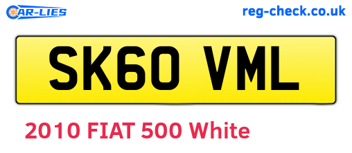 SK60VML are the vehicle registration plates.