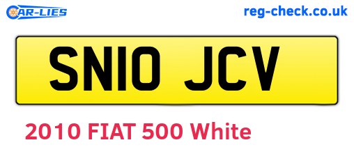 SN10JCV are the vehicle registration plates.