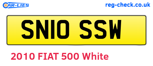 SN10SSW are the vehicle registration plates.