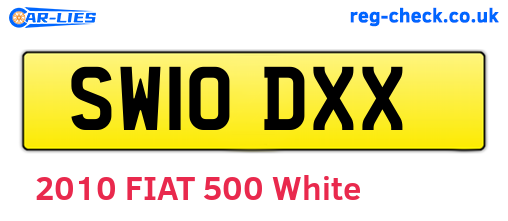 SW10DXX are the vehicle registration plates.