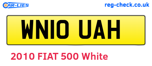 WN10UAH are the vehicle registration plates.