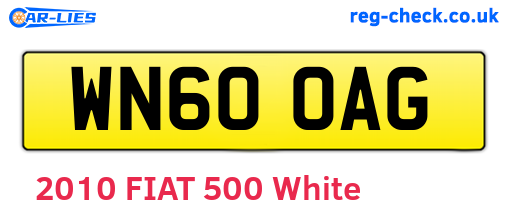 WN60OAG are the vehicle registration plates.