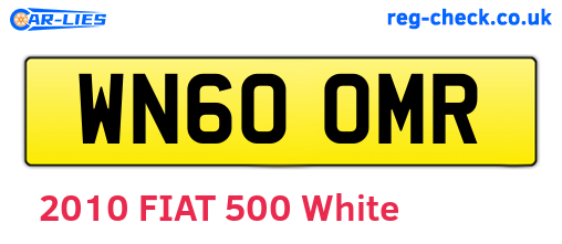 WN60OMR are the vehicle registration plates.