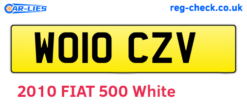 WO10CZV are the vehicle registration plates.