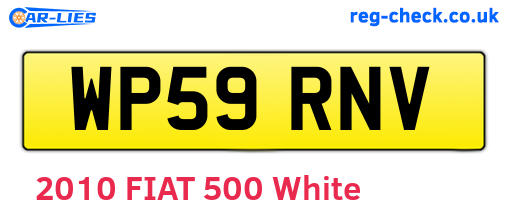 WP59RNV are the vehicle registration plates.