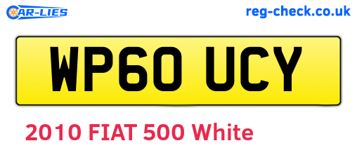WP60UCY are the vehicle registration plates.