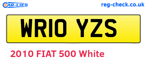 WR10YZS are the vehicle registration plates.