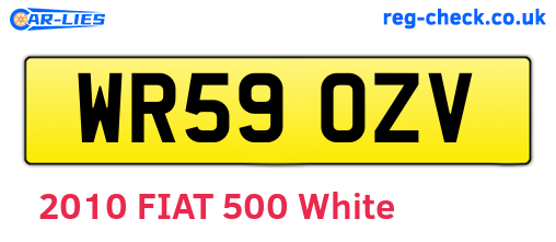 WR59OZV are the vehicle registration plates.