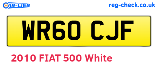 WR60CJF are the vehicle registration plates.