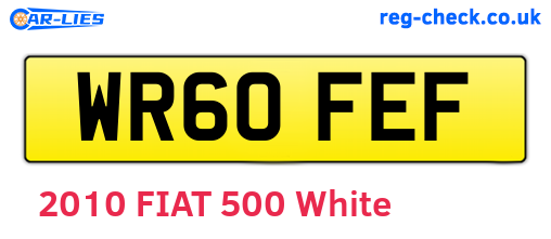 WR60FEF are the vehicle registration plates.