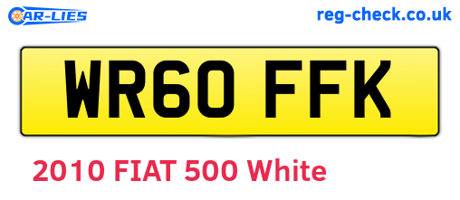 WR60FFK are the vehicle registration plates.