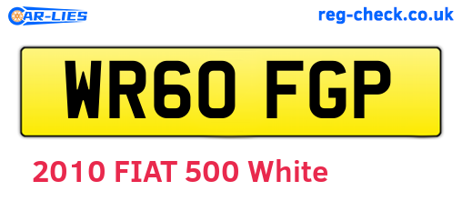WR60FGP are the vehicle registration plates.