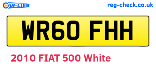 WR60FHH are the vehicle registration plates.