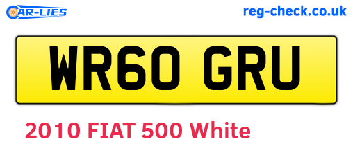 WR60GRU are the vehicle registration plates.
