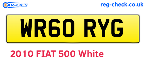 WR60RYG are the vehicle registration plates.
