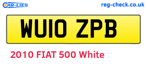 WU10ZPB are the vehicle registration plates.