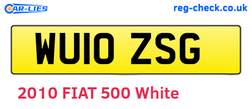WU10ZSG are the vehicle registration plates.