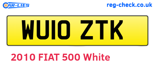 WU10ZTK are the vehicle registration plates.