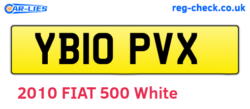 YB10PVX are the vehicle registration plates.