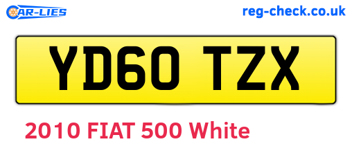 YD60TZX are the vehicle registration plates.