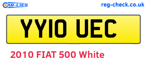 YY10UEC are the vehicle registration plates.