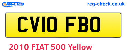 CV10FBO are the vehicle registration plates.