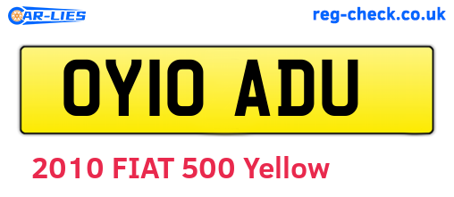 OY10ADU are the vehicle registration plates.