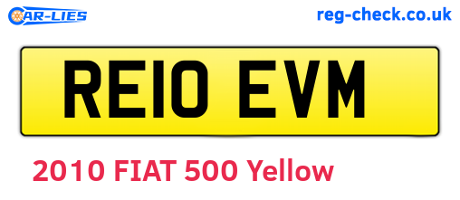 RE10EVM are the vehicle registration plates.