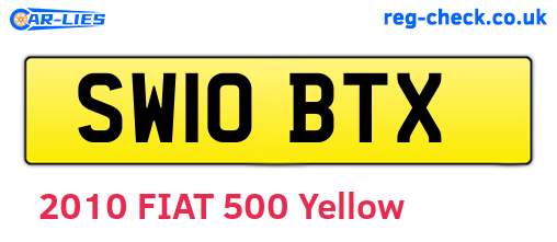 SW10BTX are the vehicle registration plates.